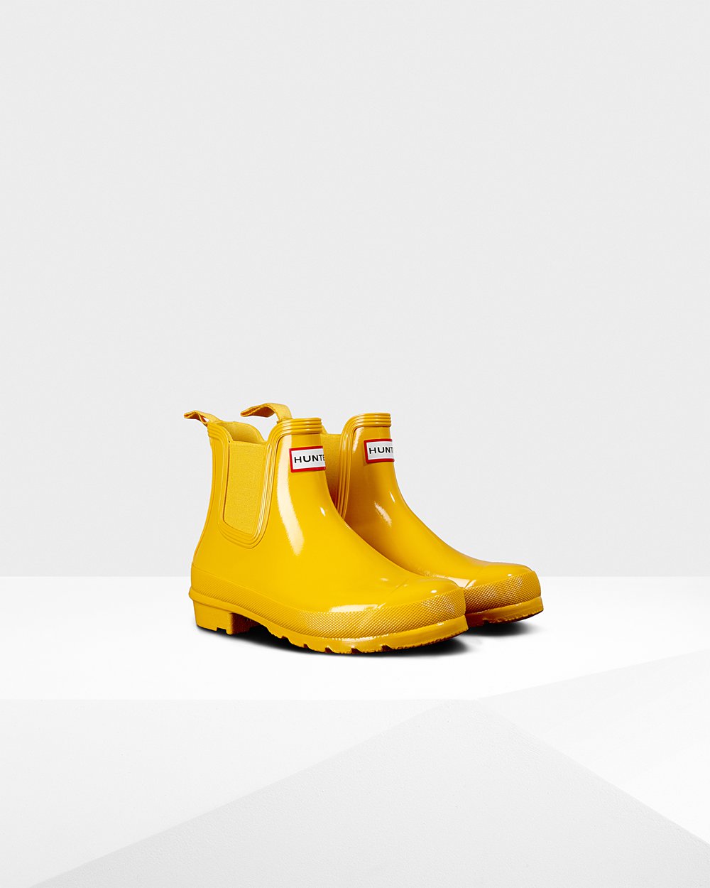 Women Hunter Original Gloss | Chelsea Boots Yellow | NZ-20943-JFBX